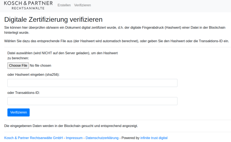 Online verification